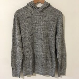 GAP Textured Budding Hooded Sweater Marled Gray-M